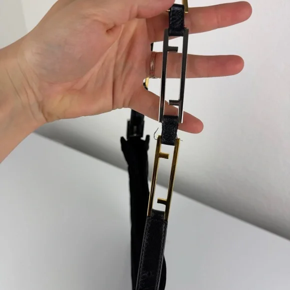 Fendi Vintage Mixed Metal Velvet Shoulder Bag Black Gold Silver - Picture 2 of 14